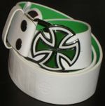 INDEPENDENT TRUCK CO' Skateboard Belt - Paint Bar Cross - White S/M = 28" - 33"