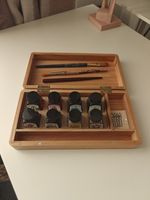 WINSOR & NEWTON - BEAUTIFUL Calligraphy Wooden Box Set -8 Colour Ink Bottles 