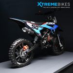 2026 XTM CRX 50cc Mini Dirt Bike Petrol 2-Stroke Motorbike Blue Hydraulic Forks