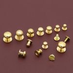 50pcs M3 Solid Brass Round Head Stud Screw Nail Rivet Button DIY Leather Craft