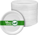 Super Rigid Strong Bagasse Disposable Party Paper Plates & Bowls Biodegradable
