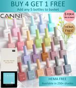 CANNI® HEMA Free Nail Gel Polish - Primer Base & Top Coat, 9ml UV LED Soak Off
