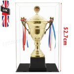 UK Acrylic Plastic Display Box 52cm Height Perspex Case Dustproof Self-Install