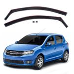 Wind Deflectors Fits Dacia Sandero 2 / Logan 2 2012-2020 2-Pcs Set Tinted Black