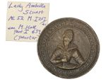 James I circa 1615 LADY ARABELLA STUART cast brass PROTEST PORTRAIT medal 52mm