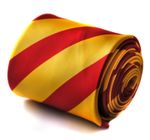 Frederick Thomas plain red & yellow barber stripe mens tie Lords cricket mcc