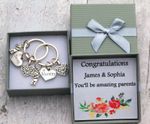 The Proud Mum Dad / Mummy Daddy to be pregnancy charm keyrings- Baby shower gift