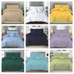 Pintuck Quilt Duvet Cover Bedding Set Single Double King Sizes With Pillowcases