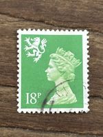 GB Machin Scotland SG S60 18p Bright Green 1 CB Perf 15x14 Used Hinged (on)
