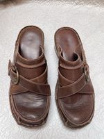 Clarks Brown Vintage Platform Clogs Size Uk6 Leather Retro Festival ￼