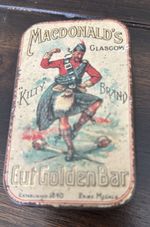 Vintage MACDONALD'S Kilty Brand Cut Golden Bar Tobacco Tin RARE 1920's