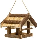Hanging Bird Table Natural Wood Wild Birds Garden Tree Feeding Station Wooden UK