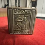 A Heilag Olav Norwegian Pewter & Wood Matchbox Cover, Signed H S.
