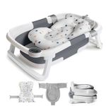 Portable Foldable Baby Bath Tub With Temperature Display & Cushion Bath Net