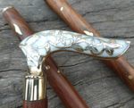 Antique Brass Victorian Head Handle Vintage Style Wooden Walking Stick Cane Gift