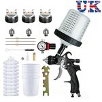 HVLP Air Paint Spray Gun Kits 1.4/1.7/2.0MM Nozzles Gravity Feed Car Auto Primer