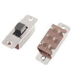 5pcs On/Off/On 3 Position DPDT 2P3T PCB Panel Slide Switch 6A/125V 3A/250V AC