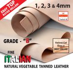 Italian Full Grain Tooling Leather Veg Tanned  (1mm, 2mm, 3mm, 4mm) - GRADE B