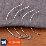 4Pcs Heavy Duty Curved Sewing Needles Leather Repair Mattress DIY Stitching Set