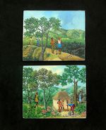 Two Signed Miniature Paintings by Haitian Artist Roland B. ETIENNE Gallery Label