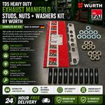 TD5 HEAVY DUTY MANIFOLD STUDS, EXHAUST MANIFOLD, NUTS & WASHERS KIT X10 - WURTH