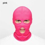 Lycra Balaclava 3 HOLE Full Face Mask Windproof Men Women Ski Neck- PINK