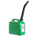 Unipart 5L Petrol Can Unleaded Fuel Container Green Auto Stop Spout Slim NEW
