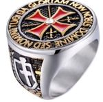 Crusader Red Cross Ring for Men Boys Domineering Knights Templar Masonic Rings F