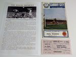 CARDIFF CITY FC v REAL MADRID 1971 ECWC RARE PROGRAMME & BRIAN CLARK A4 PRINT