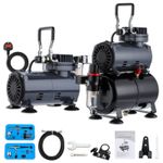 GEARZAAR Airbrush Kit + Compressor With Tank Double Action Paint Nail Tatoo 220V