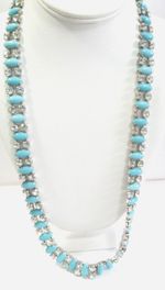 Vintage Heavy Blue and Clear Rhinestone Necklace
