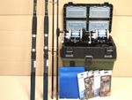 2  Shakespeare Rod Reel Sea Fishing Boat Kit Seat Tackle Box Tackle Rigs
