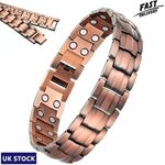 Mens PURE COPPER Bracelet Magnetic Healing Therapy Arthritis Pain Relief Bangle