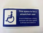 Bus Wheelchair Space Sticker - DDA PSVAR compliant - wheelchair facing to left