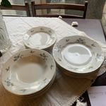Hungarian Zsolnay Porcelain 18 Piece Dinner Set.. Blue And Green Flower Design