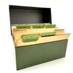 Syndicate Metal Recipe Box 1960s Vintage Green with Index Cards