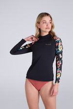 Animal Women's Lillie Printed Panel Rash Vest Raglan Sleeved Swim Wear Ladies