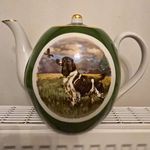 Soviet spaniel Teapot - large -  with Lid, Gold Trim - huge size