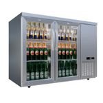 Empire High Capacity Stainless Steel Double Door Bottle Cooler Hinged Undercount