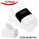 12x New White Cotton Large Napkins Tableware Dinner Hotel Wedding Birthday Party