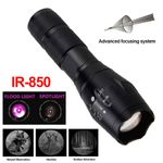 Zoom IR 850/940nm LED Flashlight Infrared Illuminator-Night Vision Hunting Torch