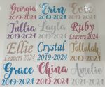 PERSONALISED NAME TEXT SCHOOL LEAVERS SHIRT 2026 GLITTER IRON ON HEAT TRANSFER