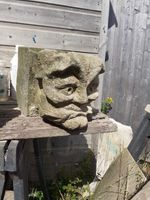 Old Stone Green Man Carving, Old Stone Green Man Corbel, Old Stone Carving.