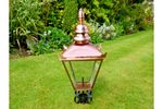 Copper Victorian Garden Street Post Lamp 90cm Vintage Lantern Top Metal Light