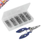 200PCS 5 Size Fishing Split Rings Kit Steel Fishing Lure Baits Hook Connectors