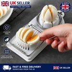 Egg Slicer Stainless Steel Eggs Hard Boiled Metal Cutter Section Chopper UK