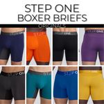 STEP ONE New Mens Boxer Briefs (Longer) Bamboo Underwear- Originals