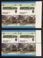 Rare Grenadines of St. Vincent 1986 $2 SG455 - SG456 Imperf Block of 4 MNH