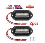 2pcs Rear Tail License Number Plate Light Lamp Car Truck Trailer 6 white LED  UK