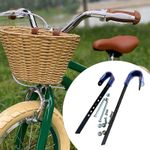Bicycle Basket Hooks, Front Handlebar Basket Hangers, Adjustable Mounting Hooks